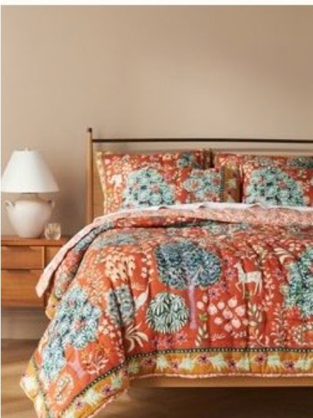Anthropologie Averil organic cotton printed king comforter & shams. Vibrant! - Picture 1 of 6